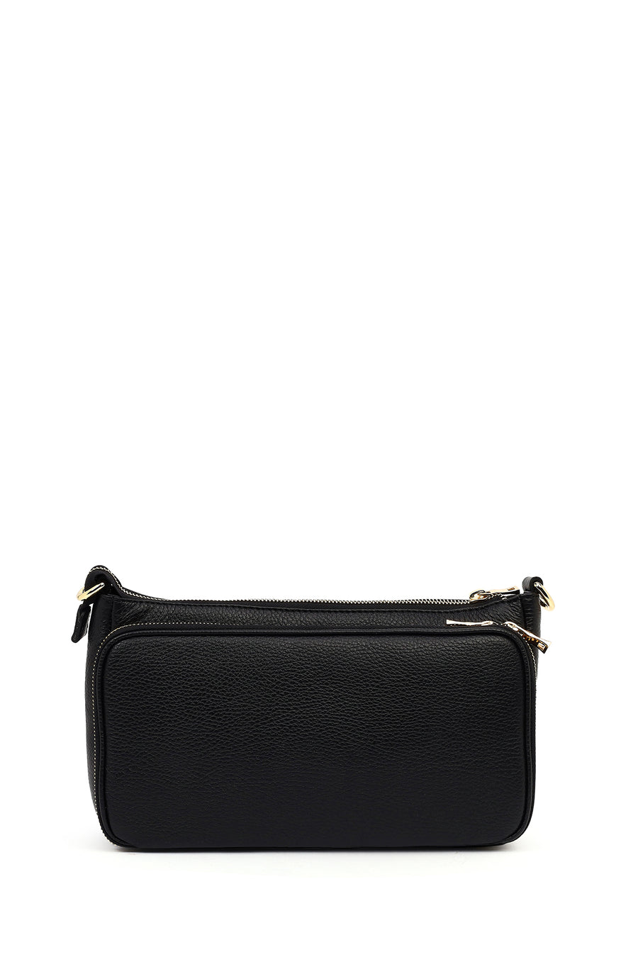 Women's Black Long Strap Leather Shoulder Bag