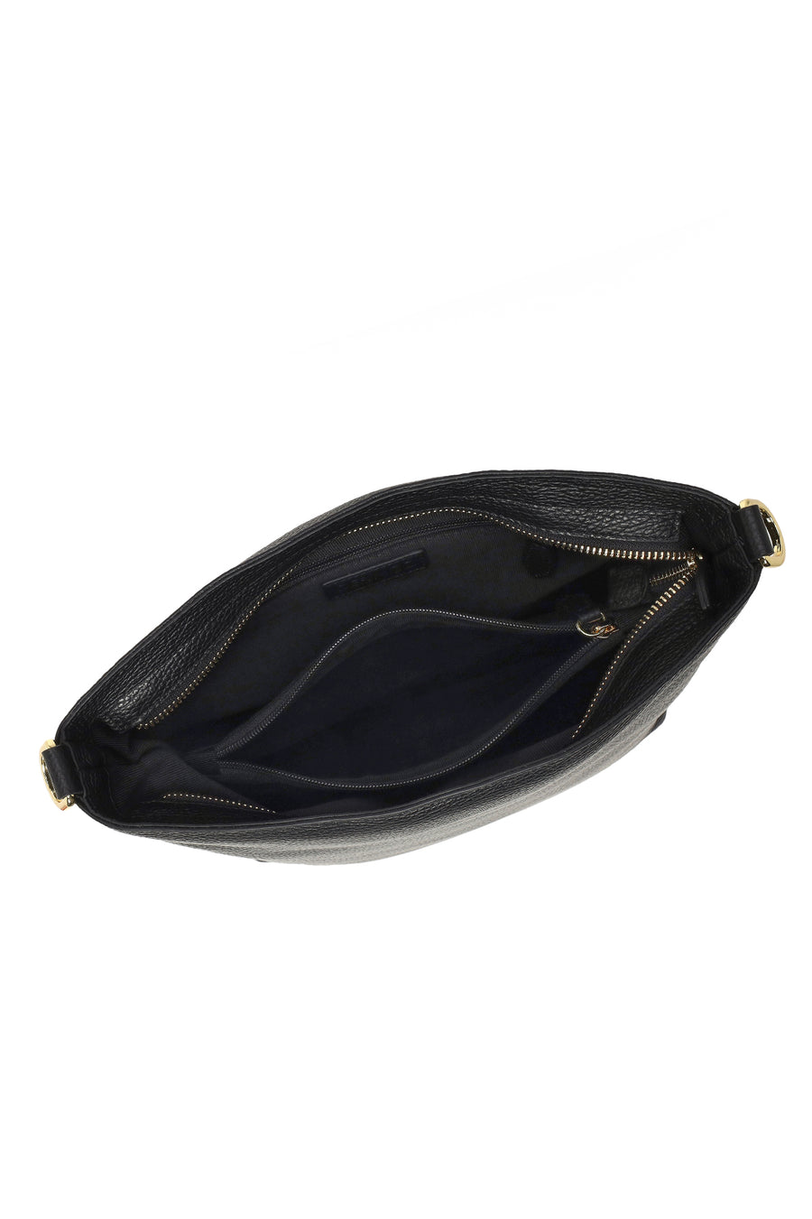 Woman Black Long-Strap Leather Shoulder Bag