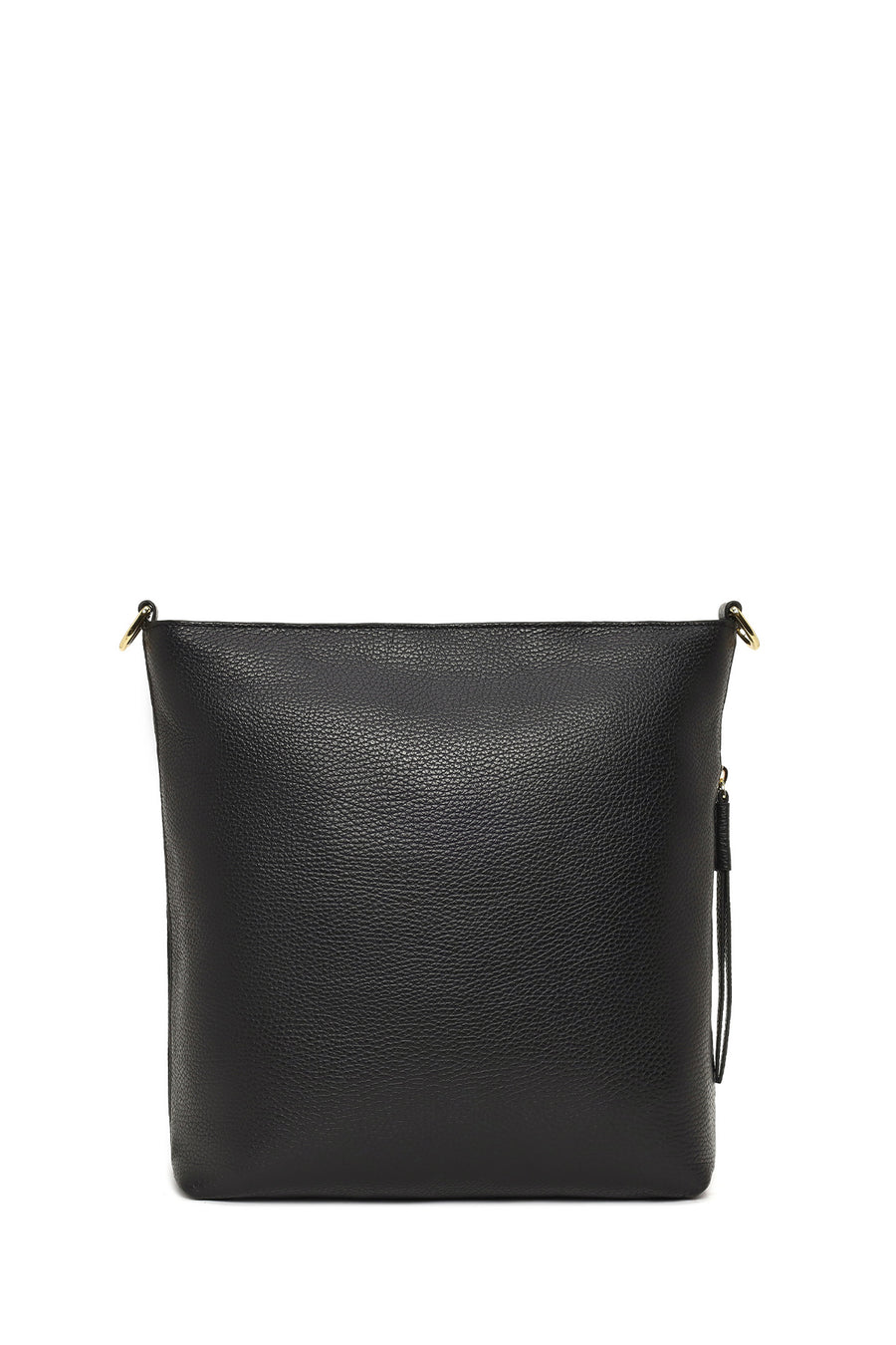 Woman Black Long-Strap Leather Shoulder Bag