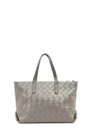 Kadın Gri Uzun Askılı Örgülü Kol Çantası | Derimod