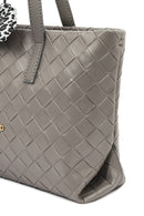 Kadın Gri Uzun Askılı Örgülü Kol Çantası | Derimod