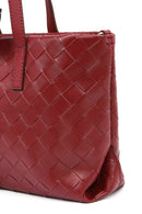 Kadın Bordo Uzun Askılı Örgülü Kol Çantası | Derimod