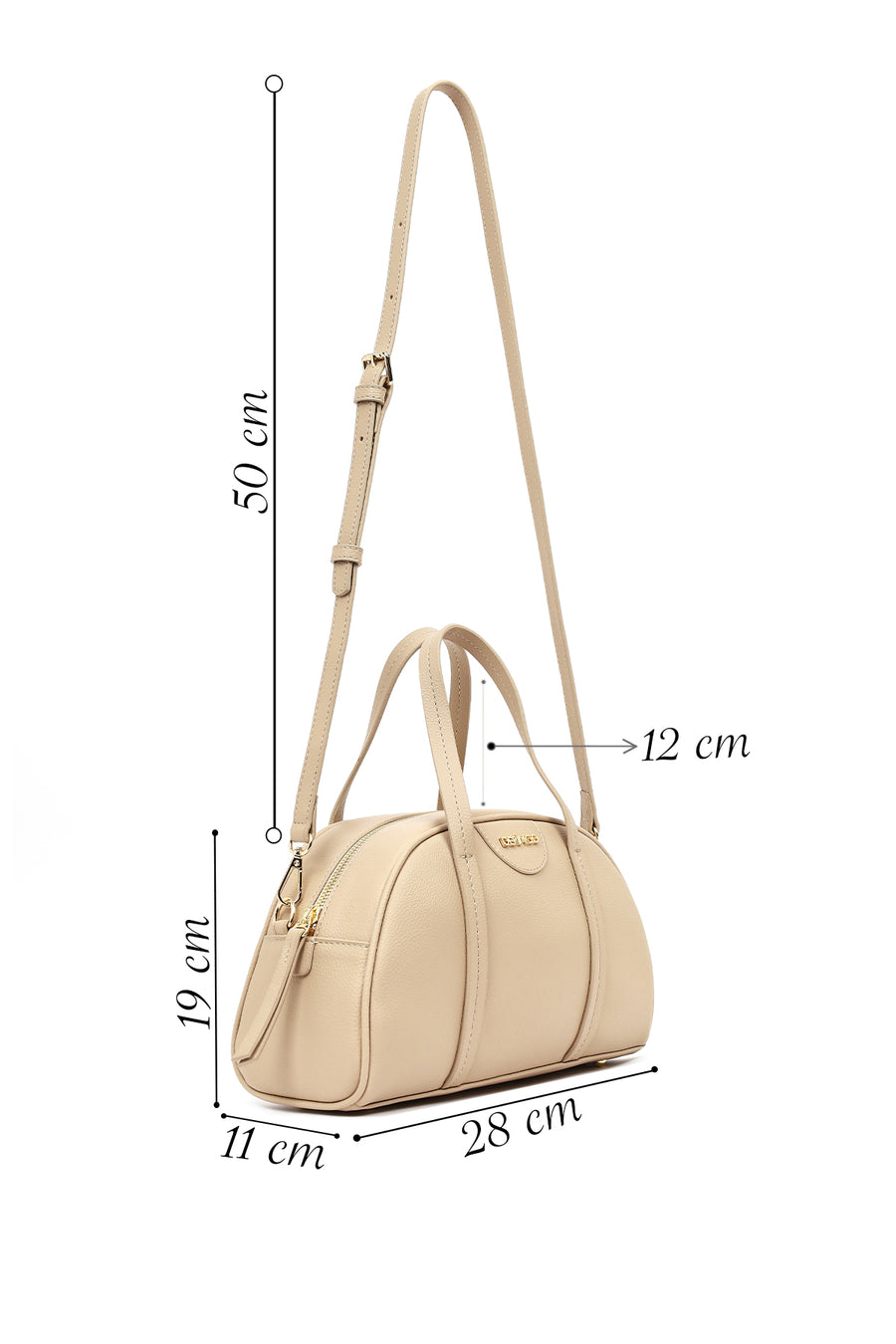 Women's Beige Long Strap Classic Handbag