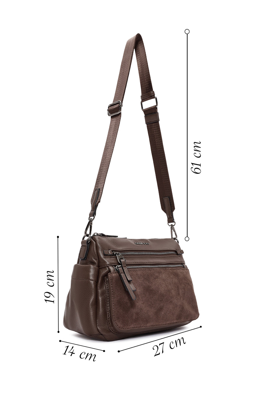 Women's Brown Long Strap Crossbody Bag