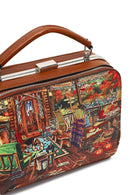 Women's Tan Long Strap Patterned Shoulder Bag | Derimod