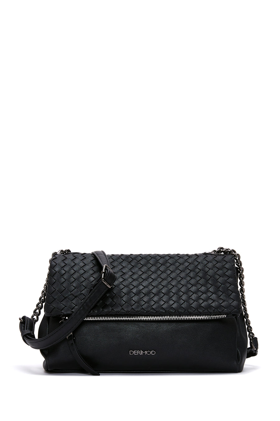 Women's Black Long Strapped Patterned Crossbody Bag 25WBD247014 | Derimod