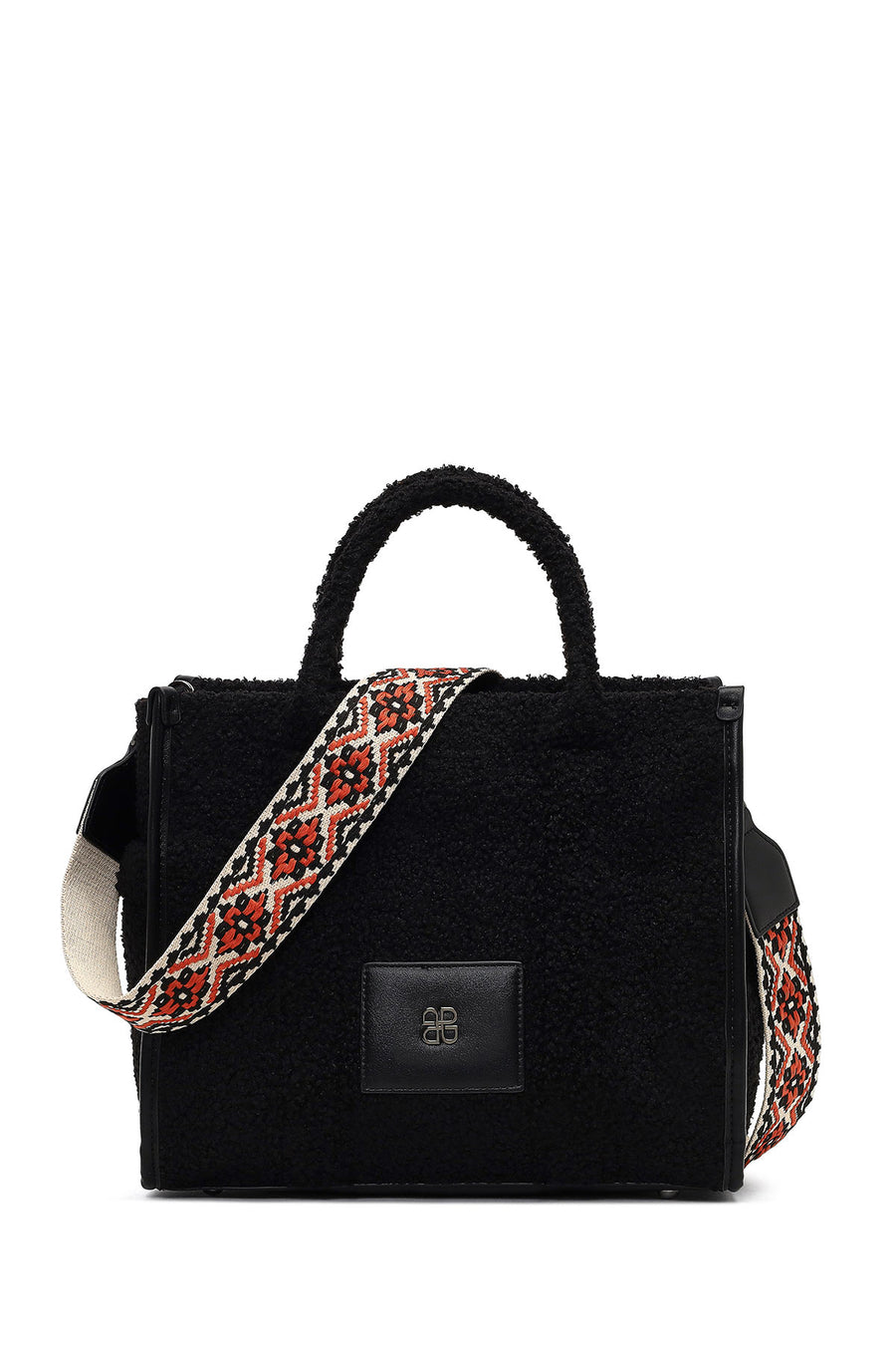 Women's Black Long Strap Plush Shoulder Bag 25WBD2485PH | Derimod