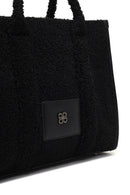 Kadın Siyah Uzun Askılı Peluş Kol Çantası | Derimod