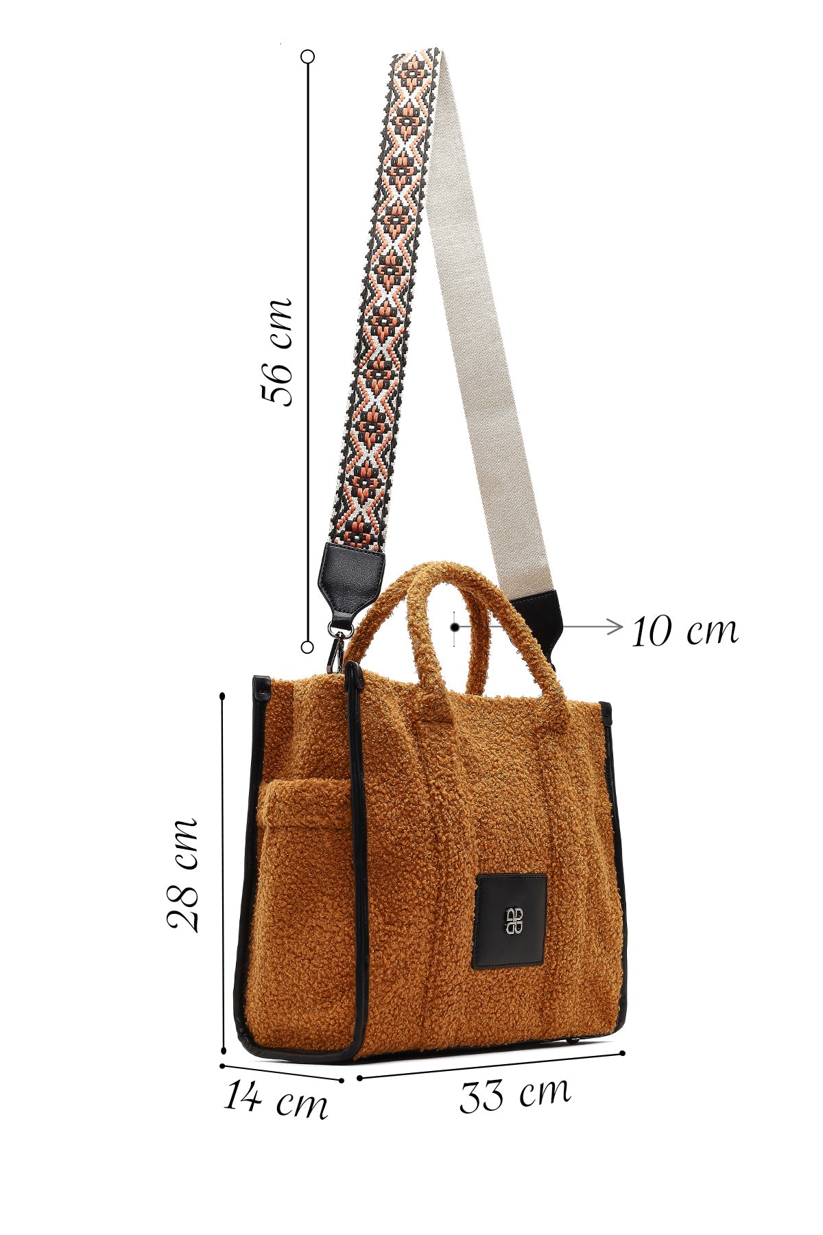 Kadın Taba Uzun Askılı Peluş Kol Çantası