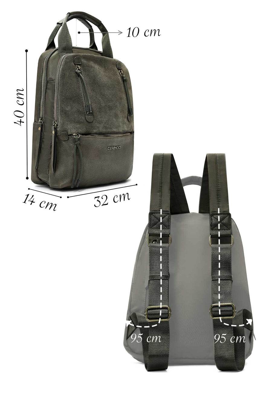 Women's Khaki Suede Backpack
