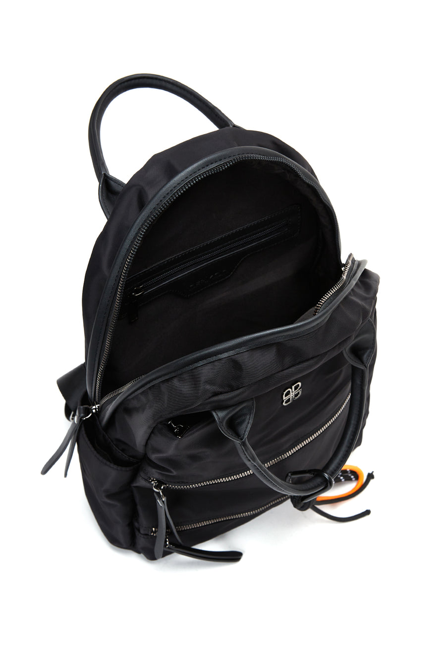 Women's Black Fabric Backpack