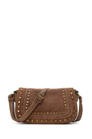 Kadın Taba Uzun Askılı Zımbalı Süet Çapraz Çanta | Derimod