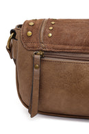 Kadın Taba Uzun Askılı Zımbalı Süet Çapraz Çanta | Derimod