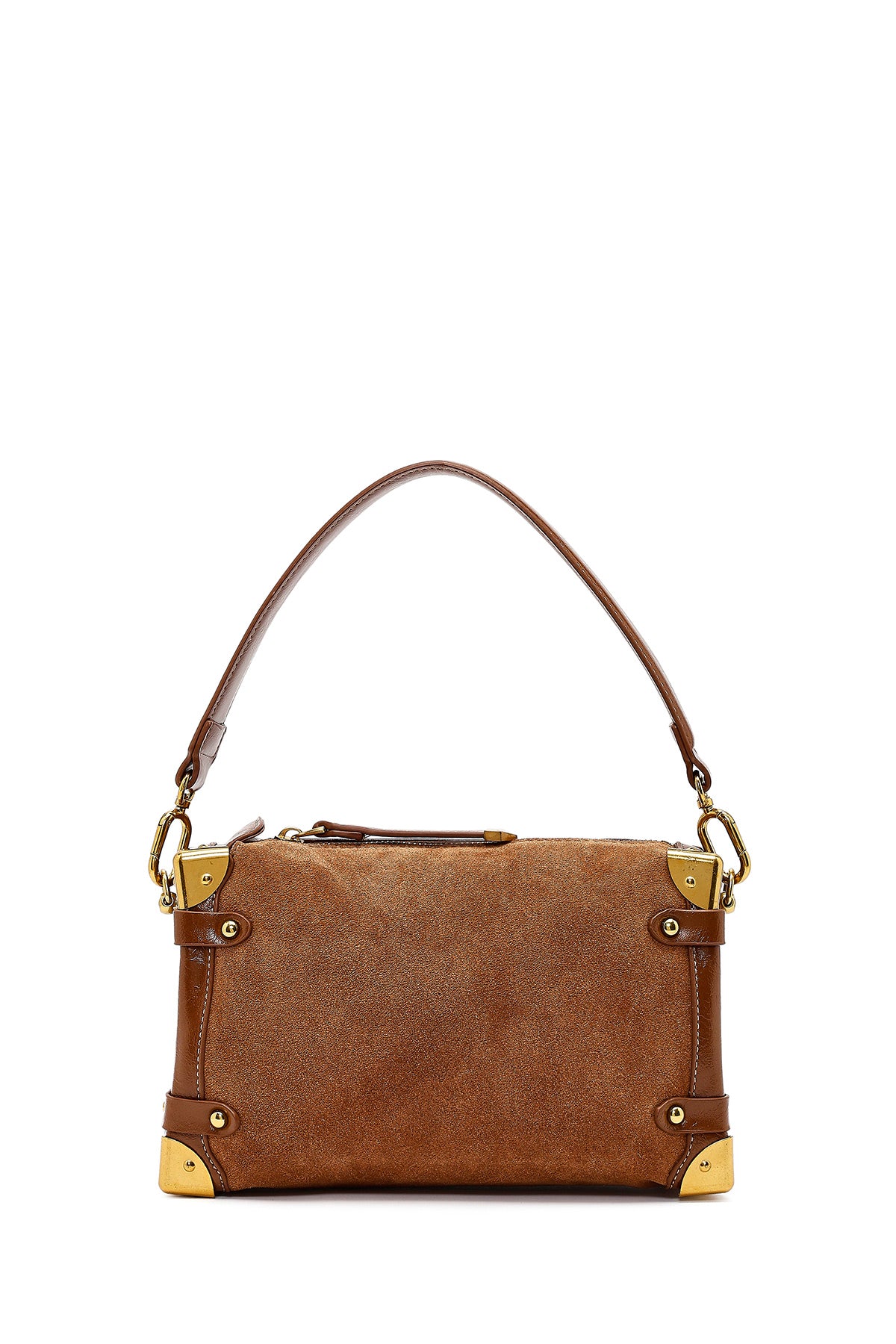 Kadın Taba Uzun Askılı Süet Deri Mini Kol Çantası