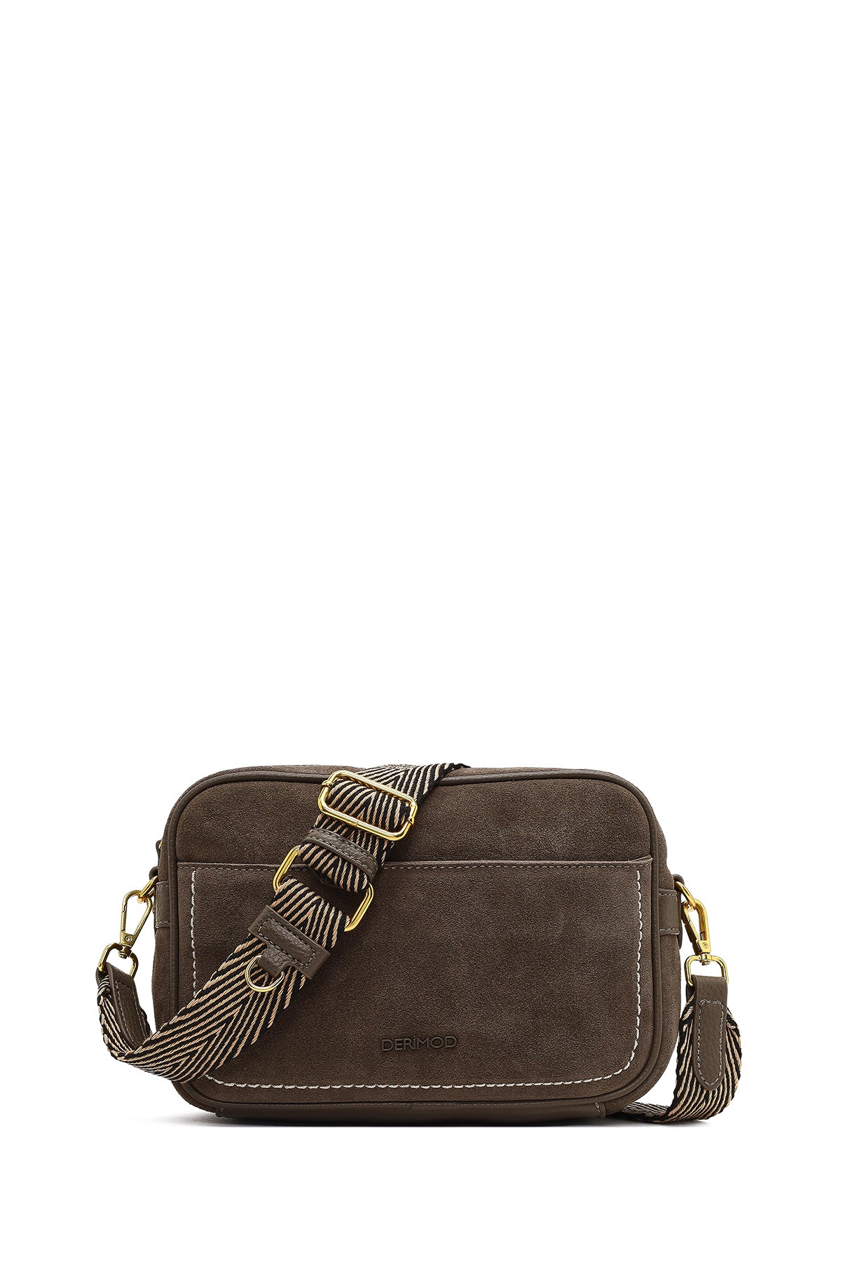 Kadın Vizon Uzun Askılı Süet Deri Çapraz Çanta 25WBD252510 | Derimod