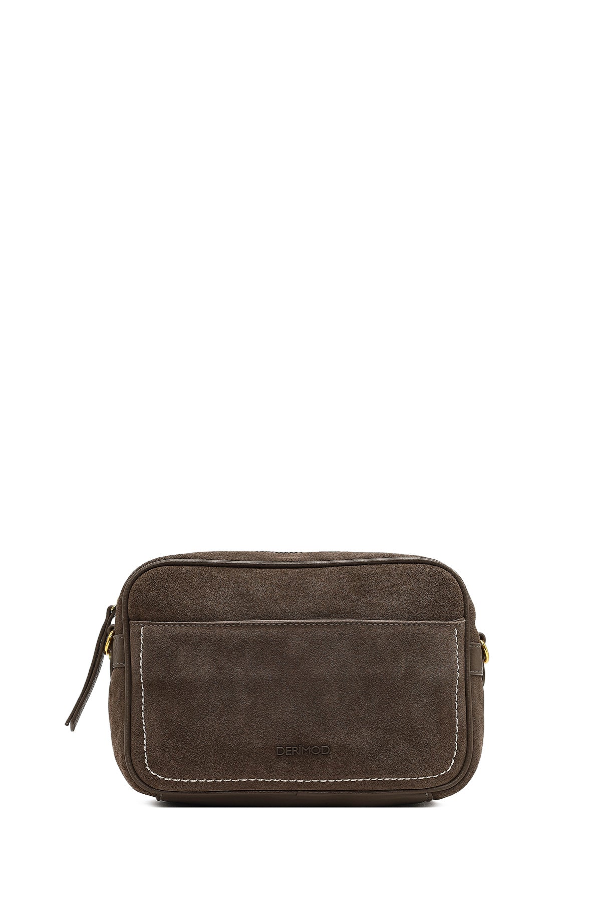 Kadın Vizon Uzun Askılı Süet Deri Çapraz Çanta