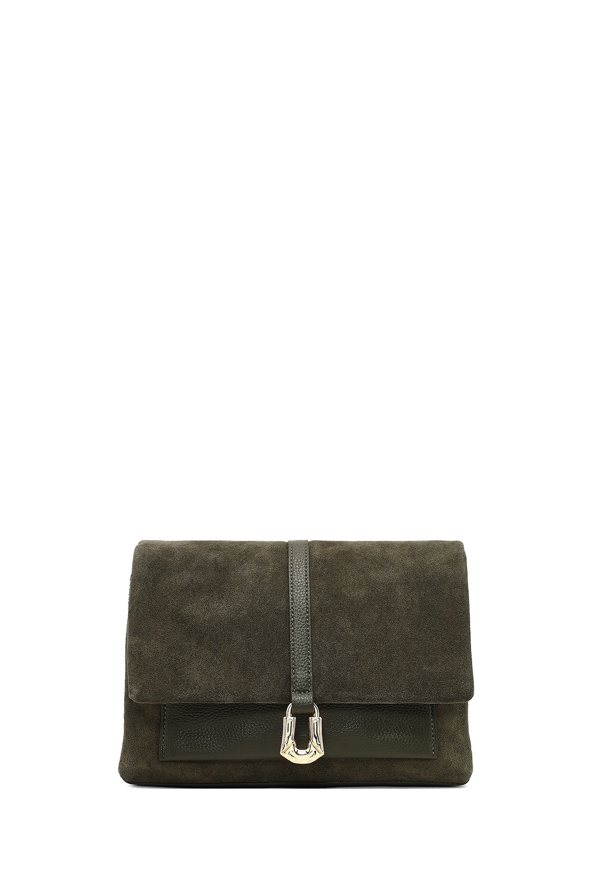 Kadın Yeşil Uzun Askılı Süet Deri Çapraz Çanta