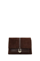 Women's Brown Long Strap Suede Leather Crossbody Bag | Derimod