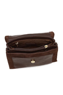 Women's Brown Long Strap Suede Leather Crossbody Bag | Derimod