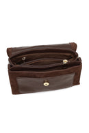 Women's Brown Long Strap Suede Leather Crossbody Bag | Derimod