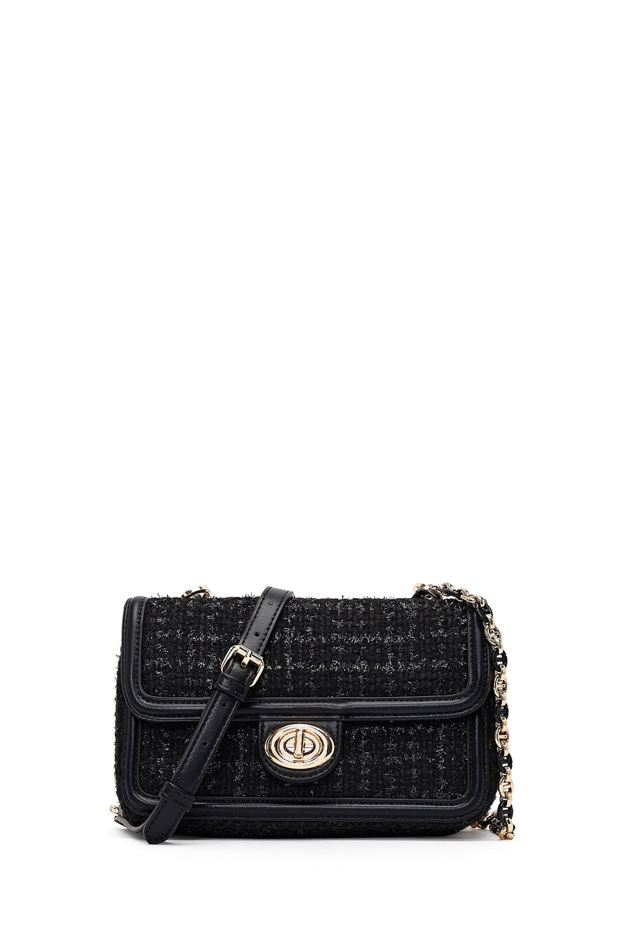 Women Black Long Strapped Patterned Mini Crossbody Bag 25WBD25276F | Derimod