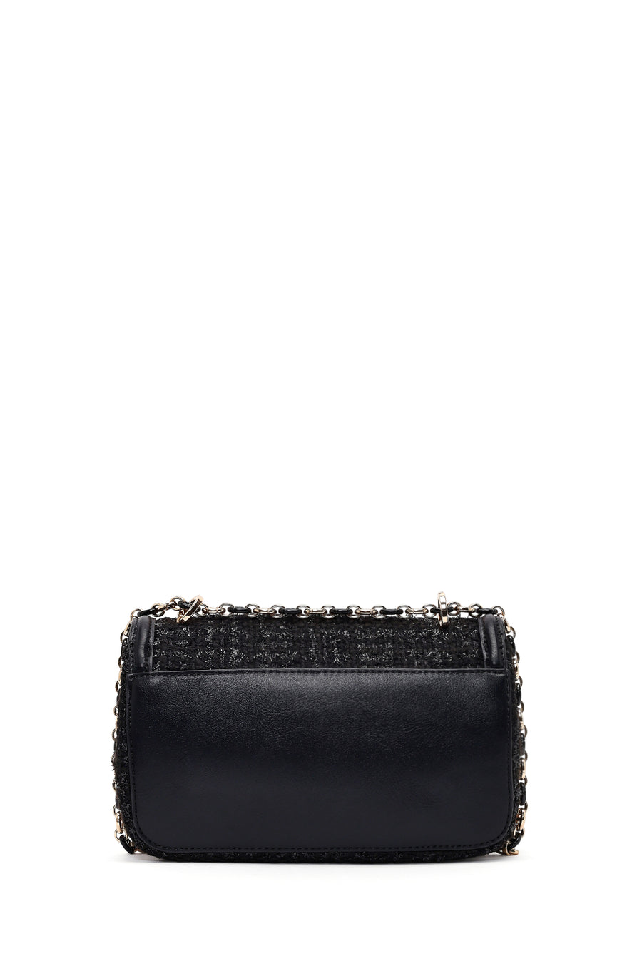 Women Black Long Strapped Patterned Mini Crossbody Bag