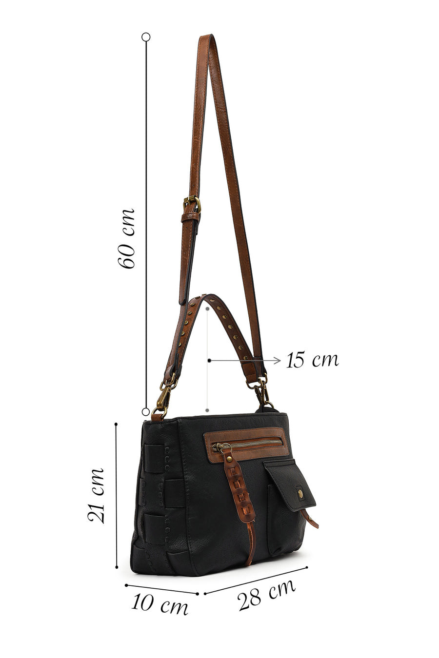 Women's Black Long Strap Shoulder Bag