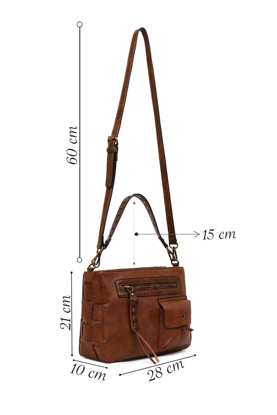 Women's Brown Long Strap Shoulder Bag
