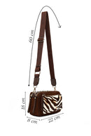 Kadın Kahverengi Uzun Askılı Desenli Çapraz Çanta | Derimod