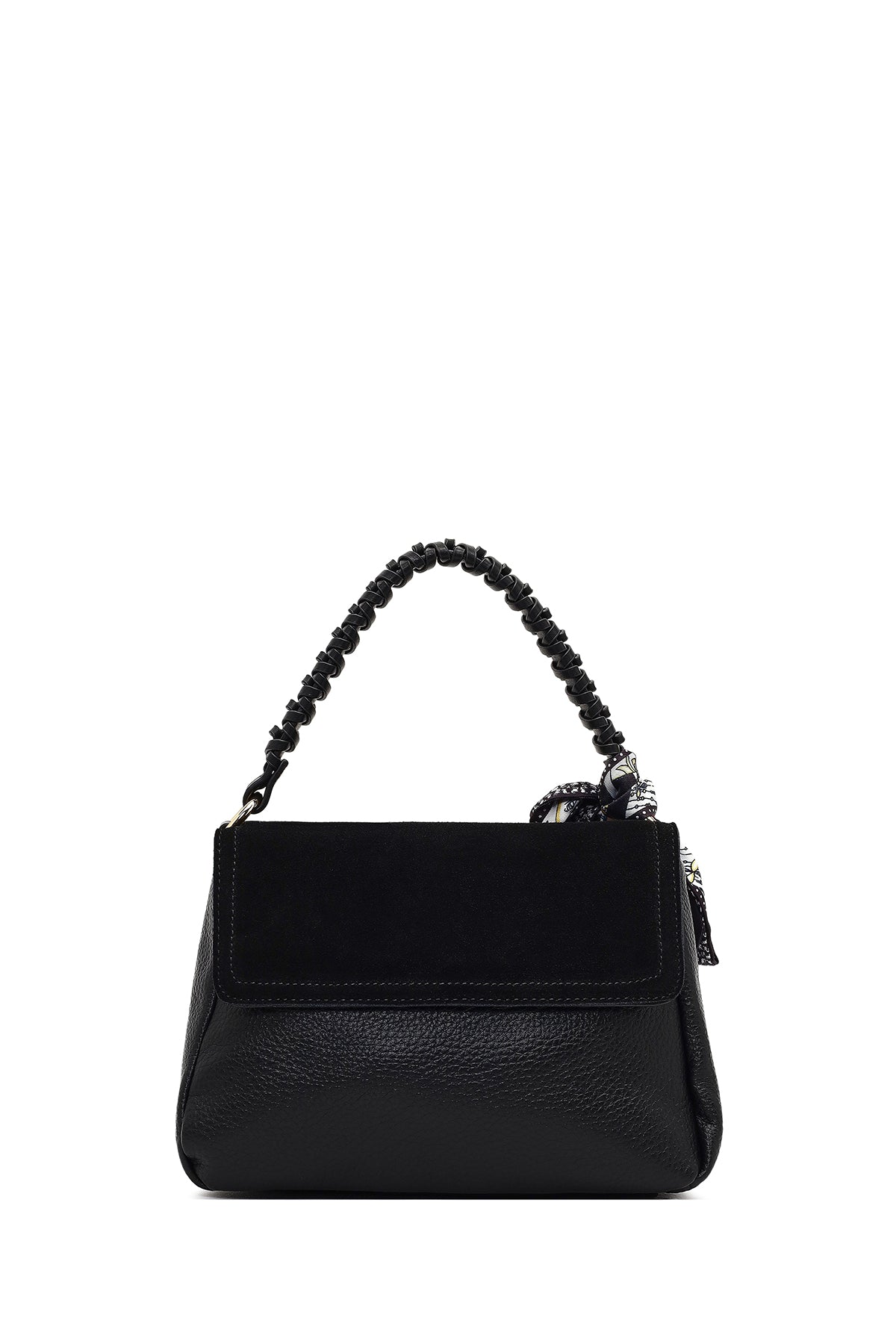 Kadın Siyah Uzun Askılı Süet Deri Omuz Çantası