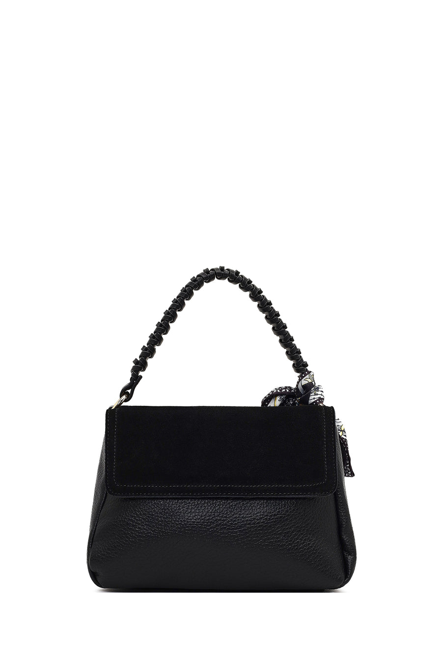 Women's Black Long Strap Suede Shoulder Bag