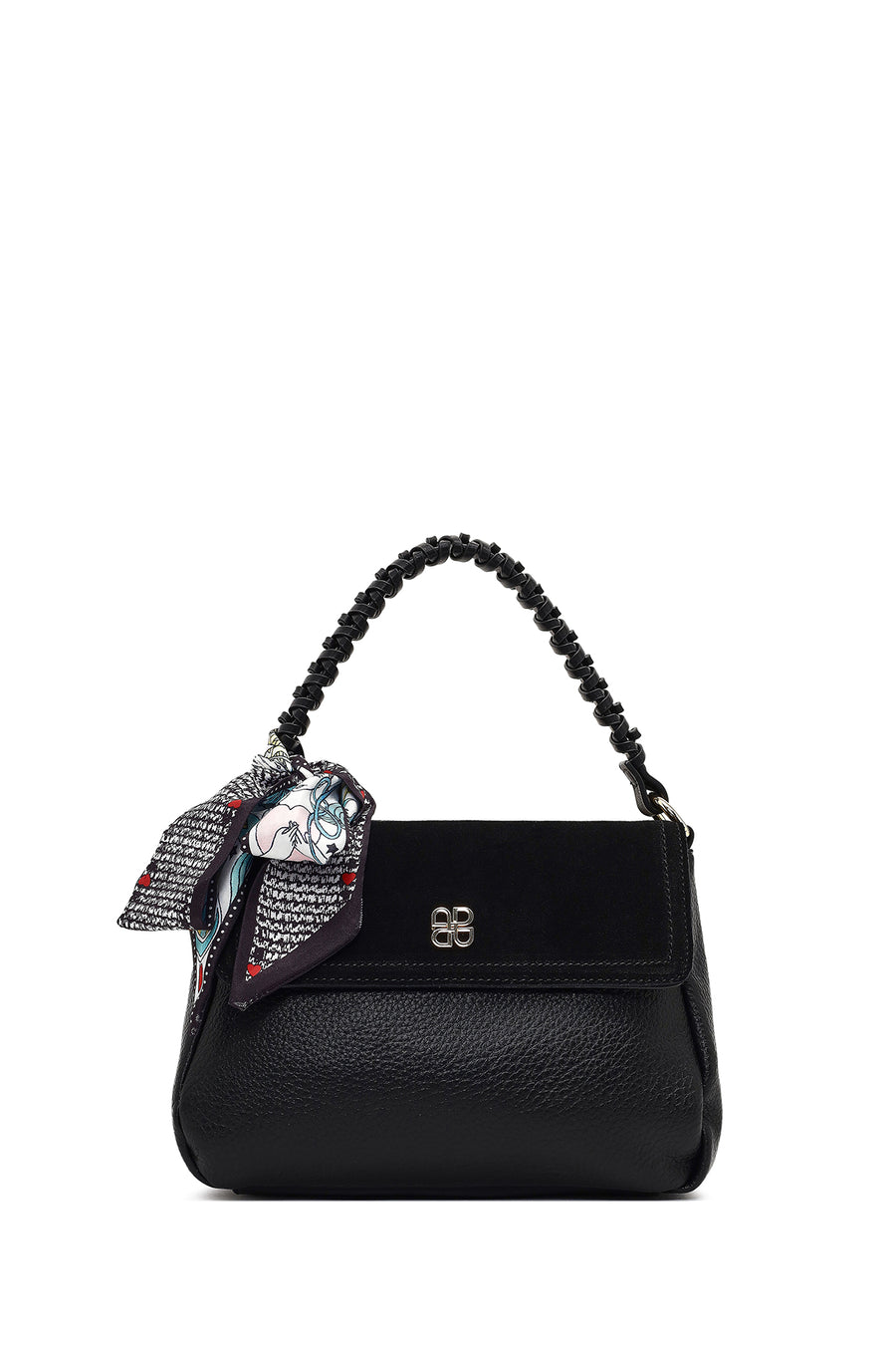 Women's Black Long Strap Suede Shoulder Bag