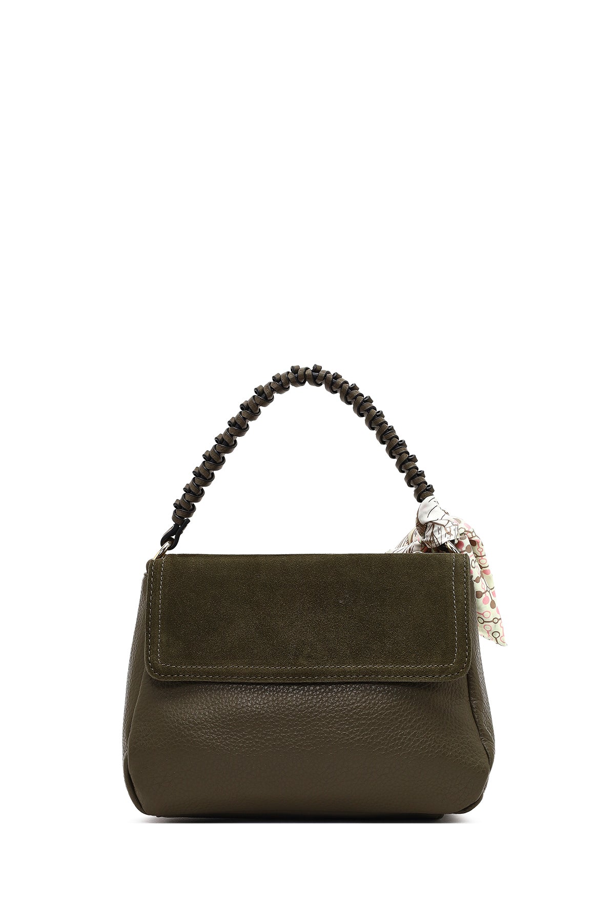 Kadın Haki Uzun Askılı Süet Deri Omuz Çantası