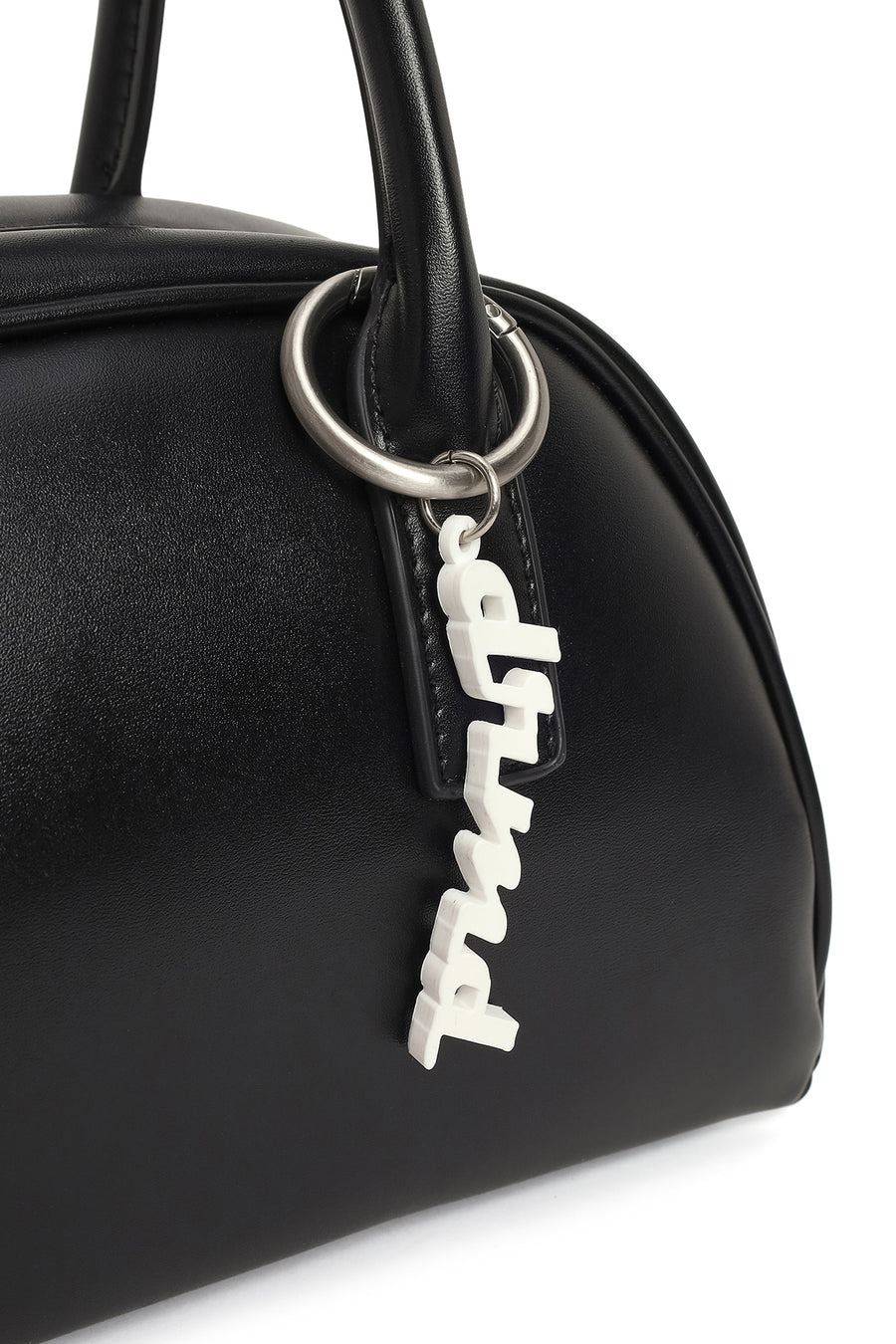 Women's Black Long Strap Charm Handbag
