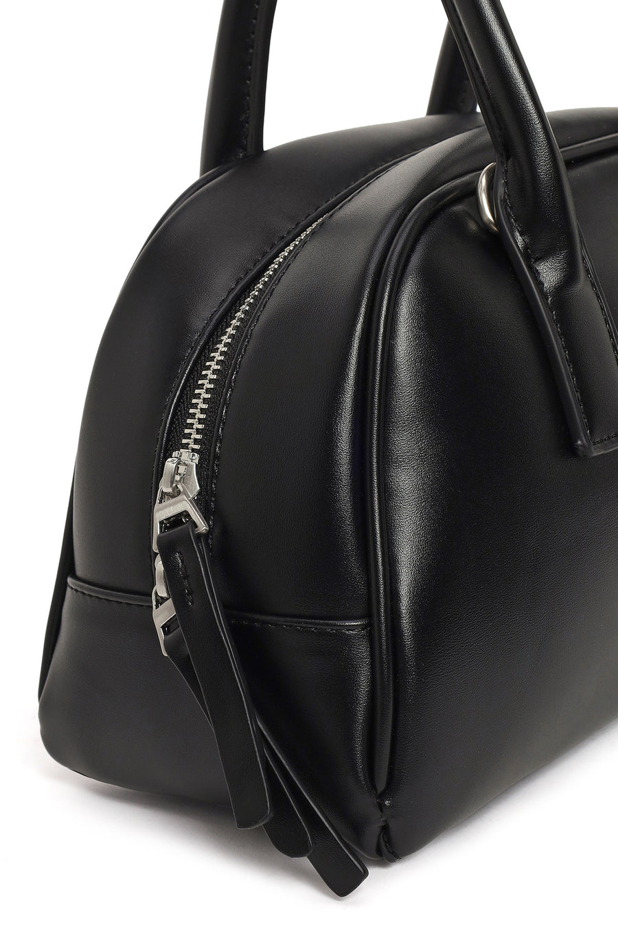 Women's Black Long Strap Charm Handbag