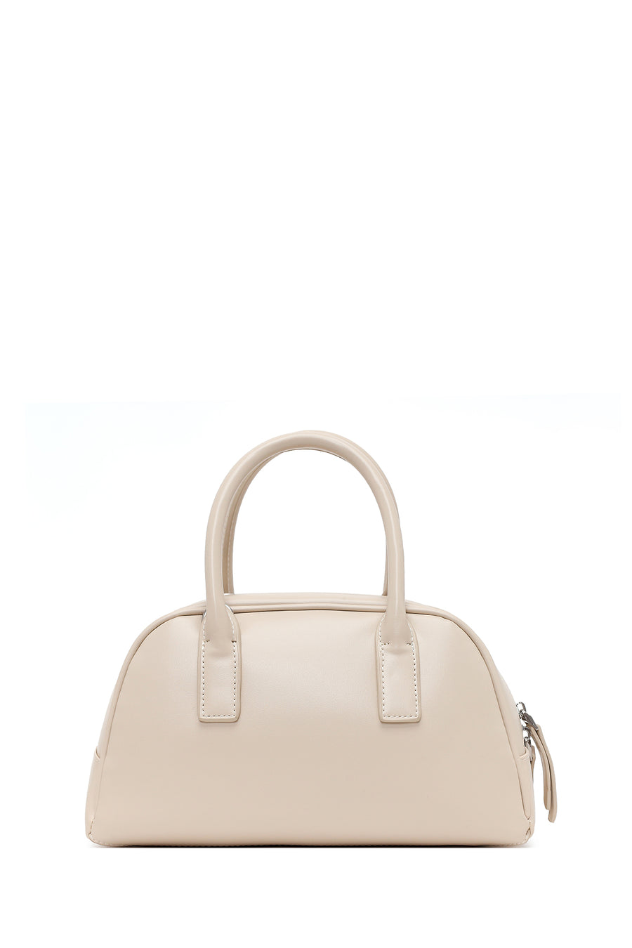 Woman Cream Long-Strap Charm Shoulder Bag