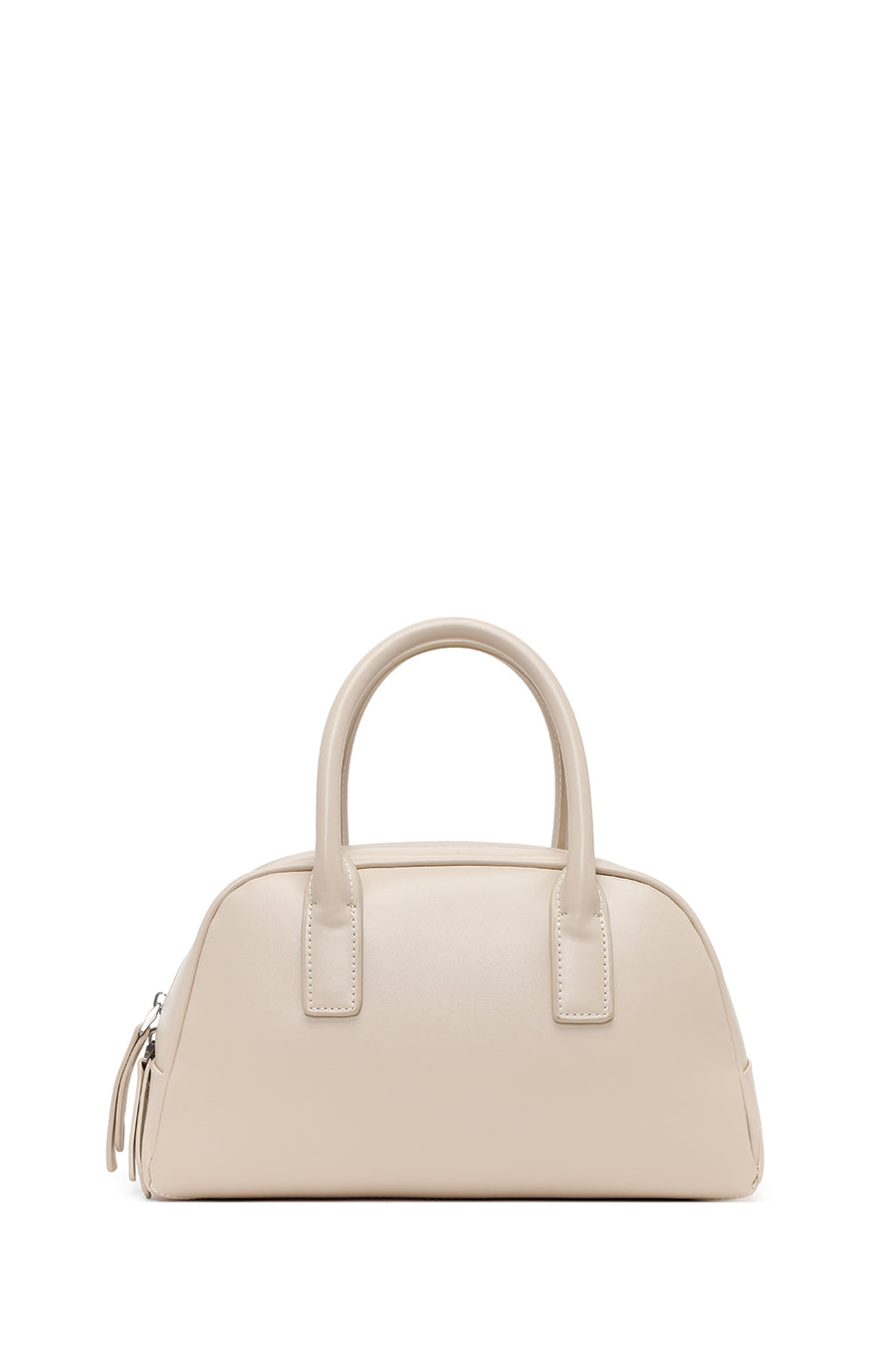 Woman Cream Long-Strap Charm Shoulder Bag
