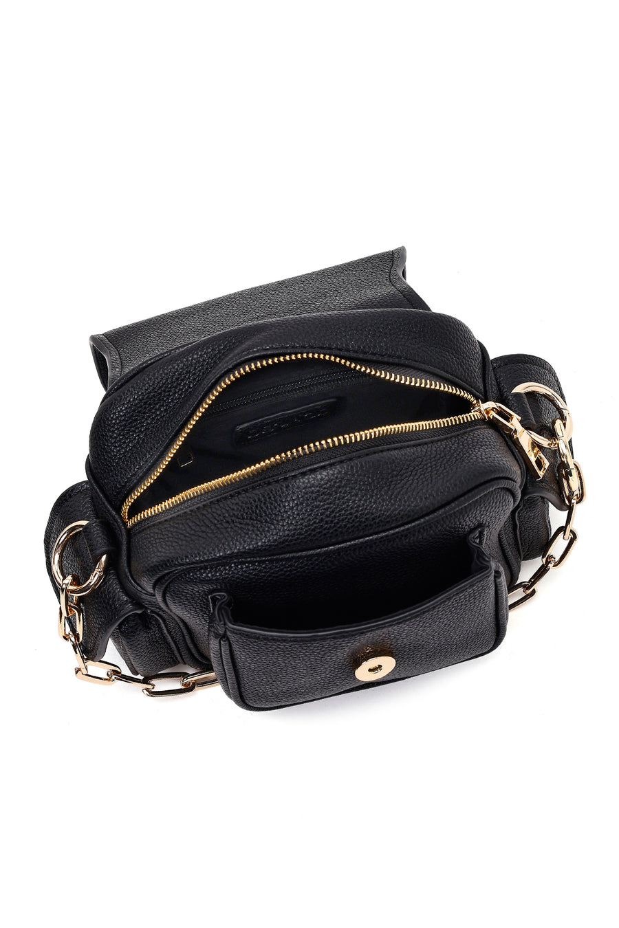 Women's Black Long Strap Mini Shoulder Bag