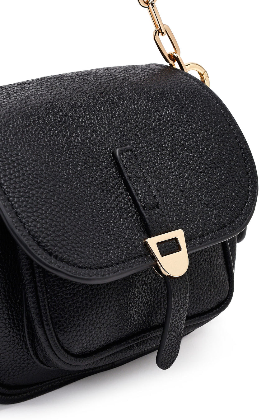 Women's Black Long Strap Mini Shoulder Bag