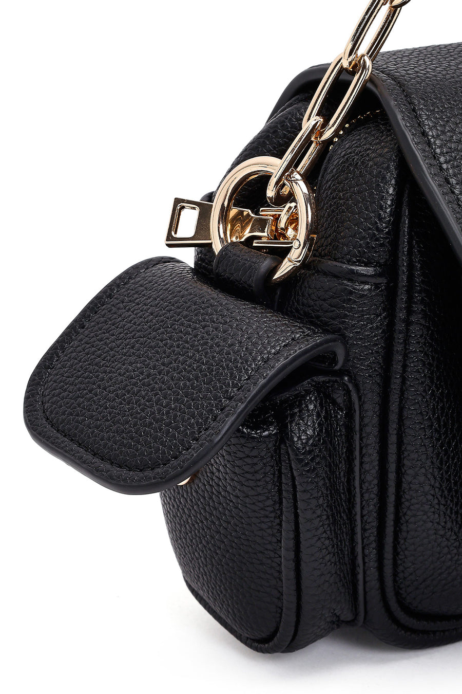 Women's Black Long Strap Mini Shoulder Bag
