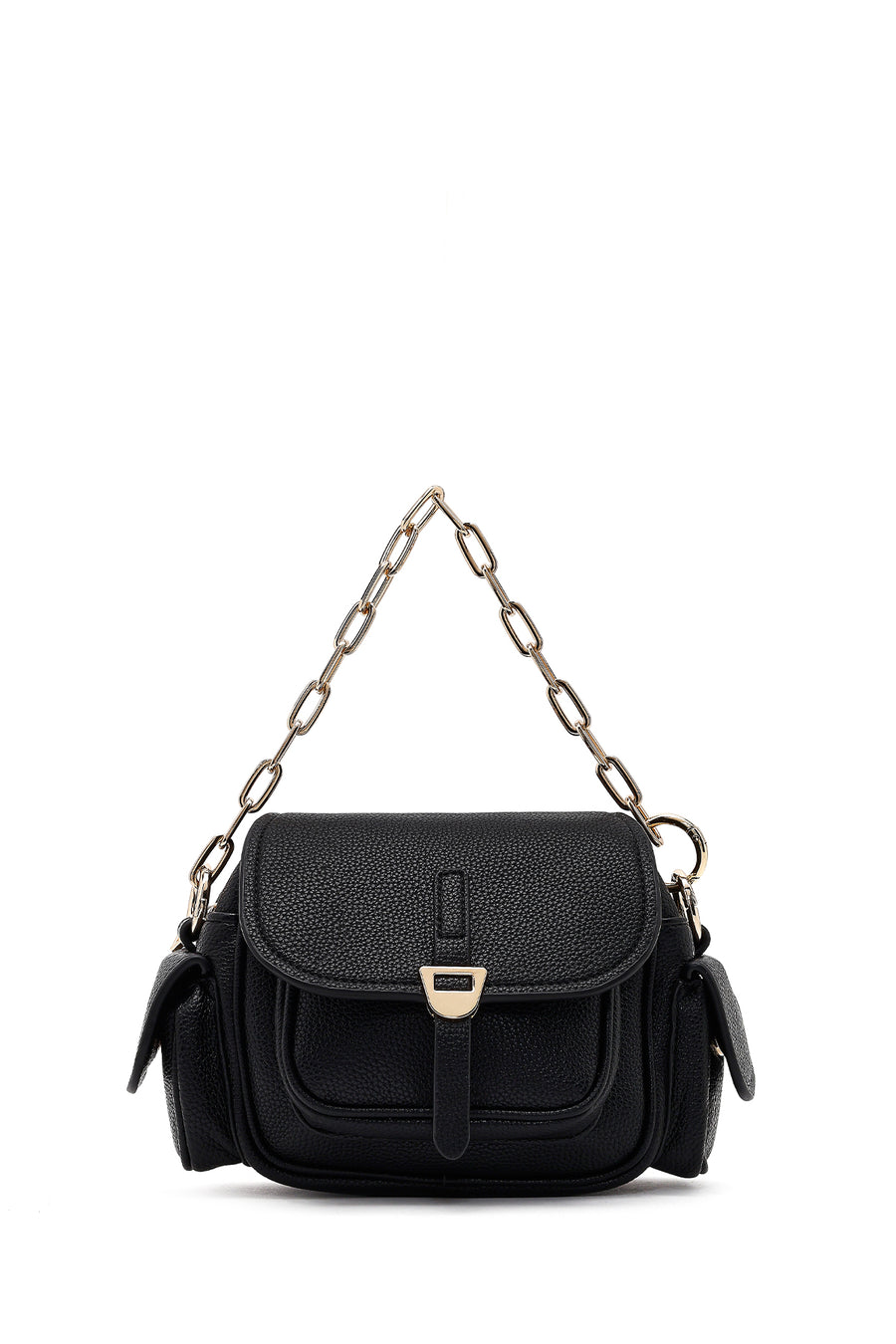 Women's Black Long Strap Mini Shoulder Bag
