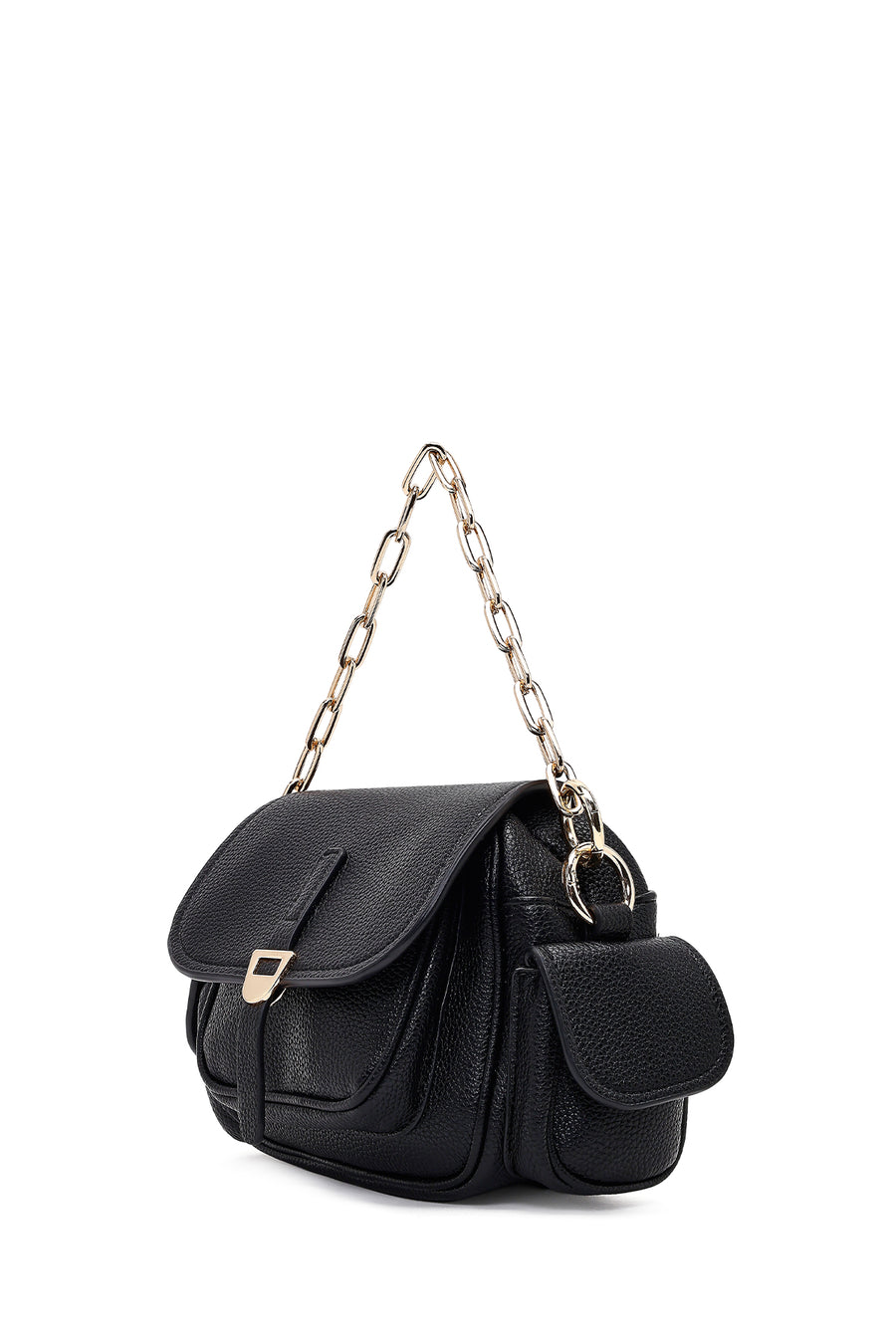 Women's Black Long Strap Mini Shoulder Bag