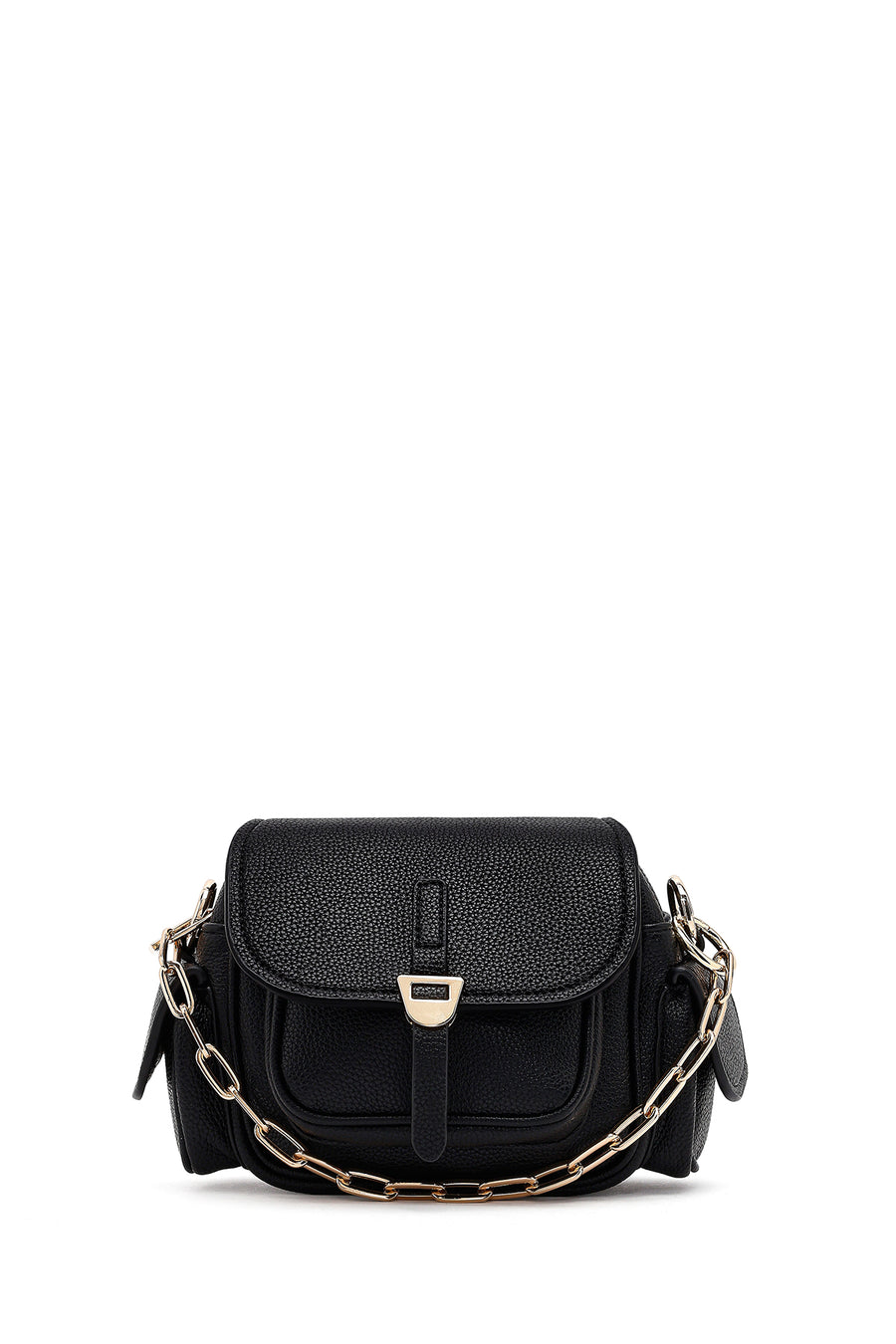 Women's Black Long Strap Mini Shoulder Bag