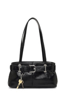 Women's Black Patent Leather Shoulder Bag | Derimod