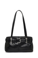 Women's Black Patent Leather Shoulder Bag | Derimod