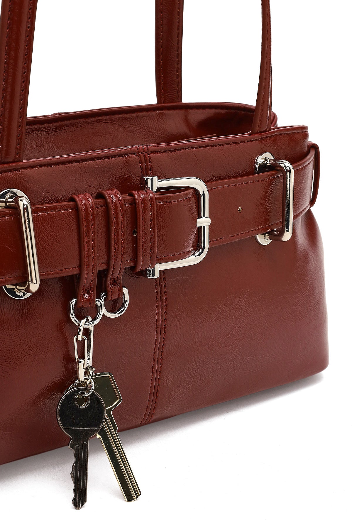 Kadın Kırmızı Rugan Omuz Çantası