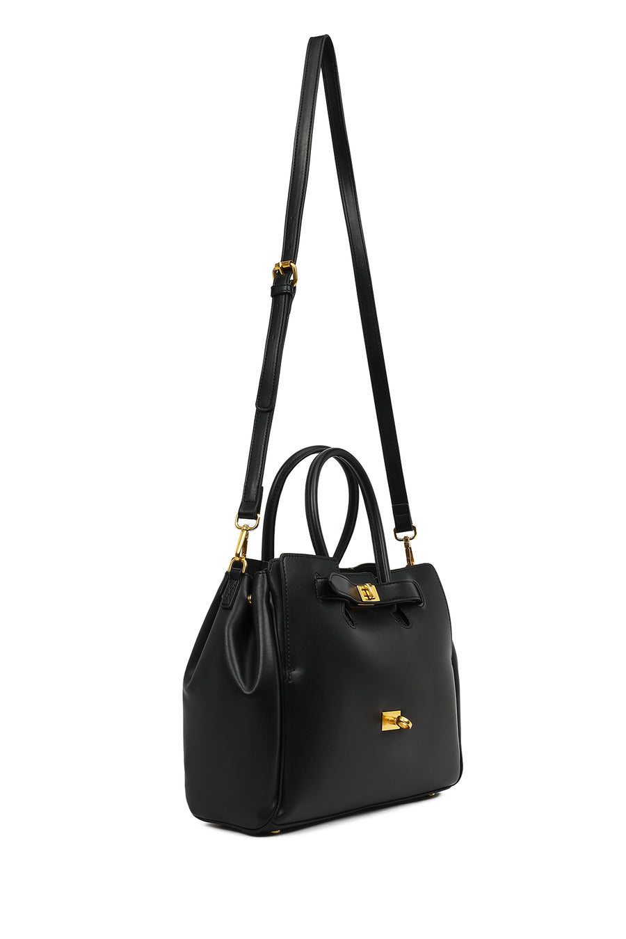 Women's Black Long Strap Classic Handbag