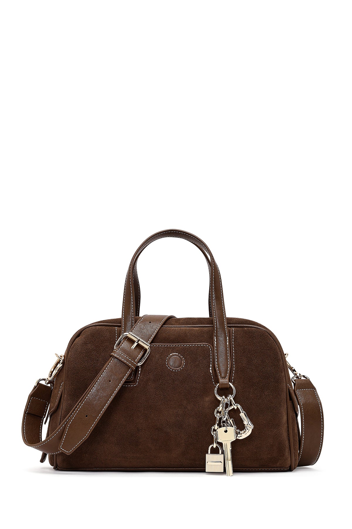 Kadın Kahverengi Uzun Askılı Süet Kol Çantası 25WBD254610 | Derimod