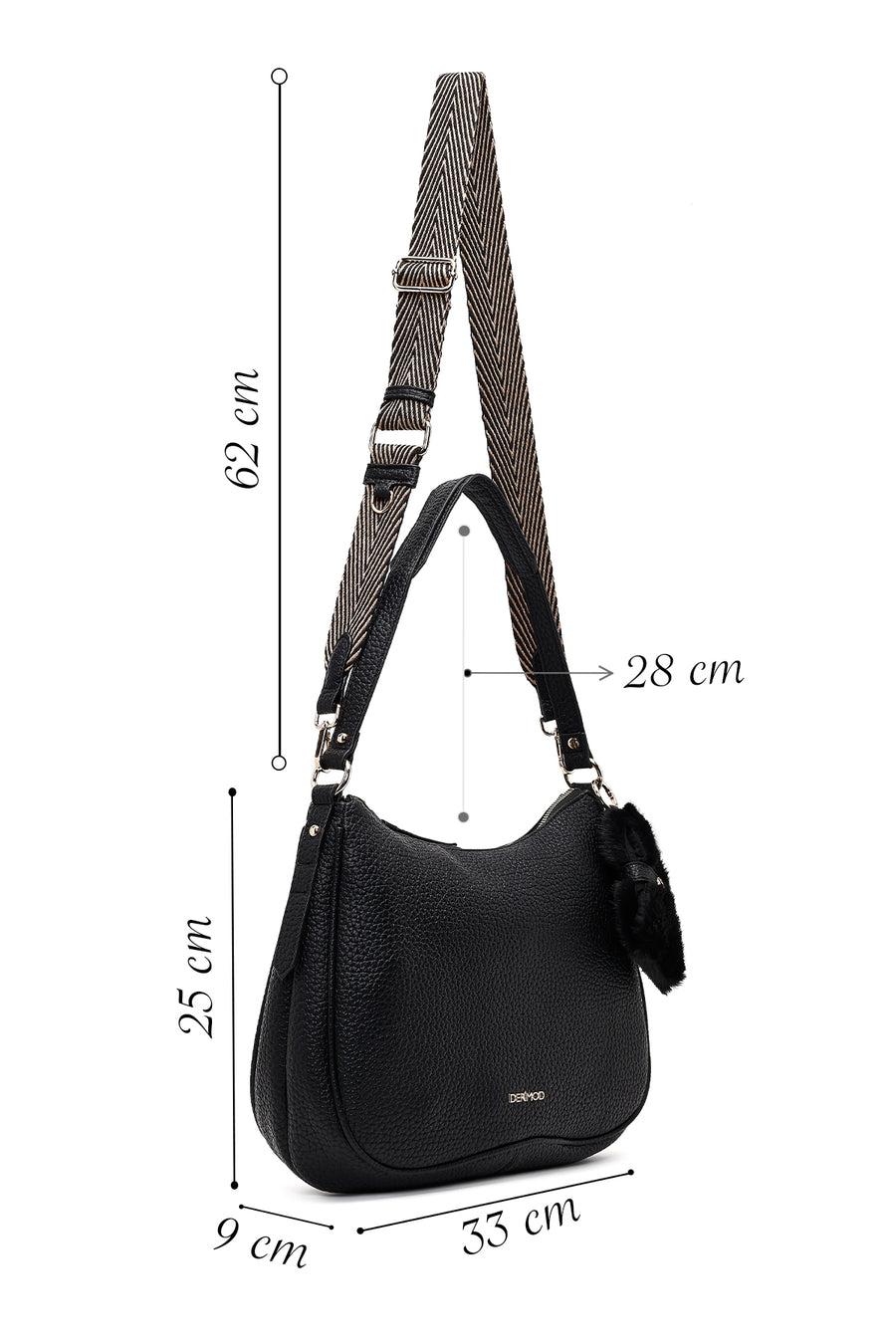Women's Black Long Strap Shoulder Bag