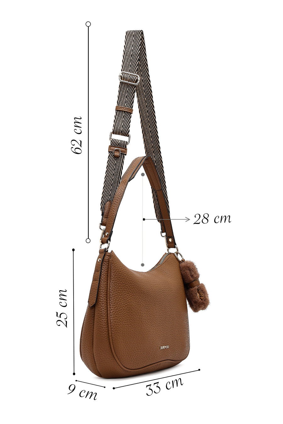 Women's Brown Long Strap Shoulder Bag